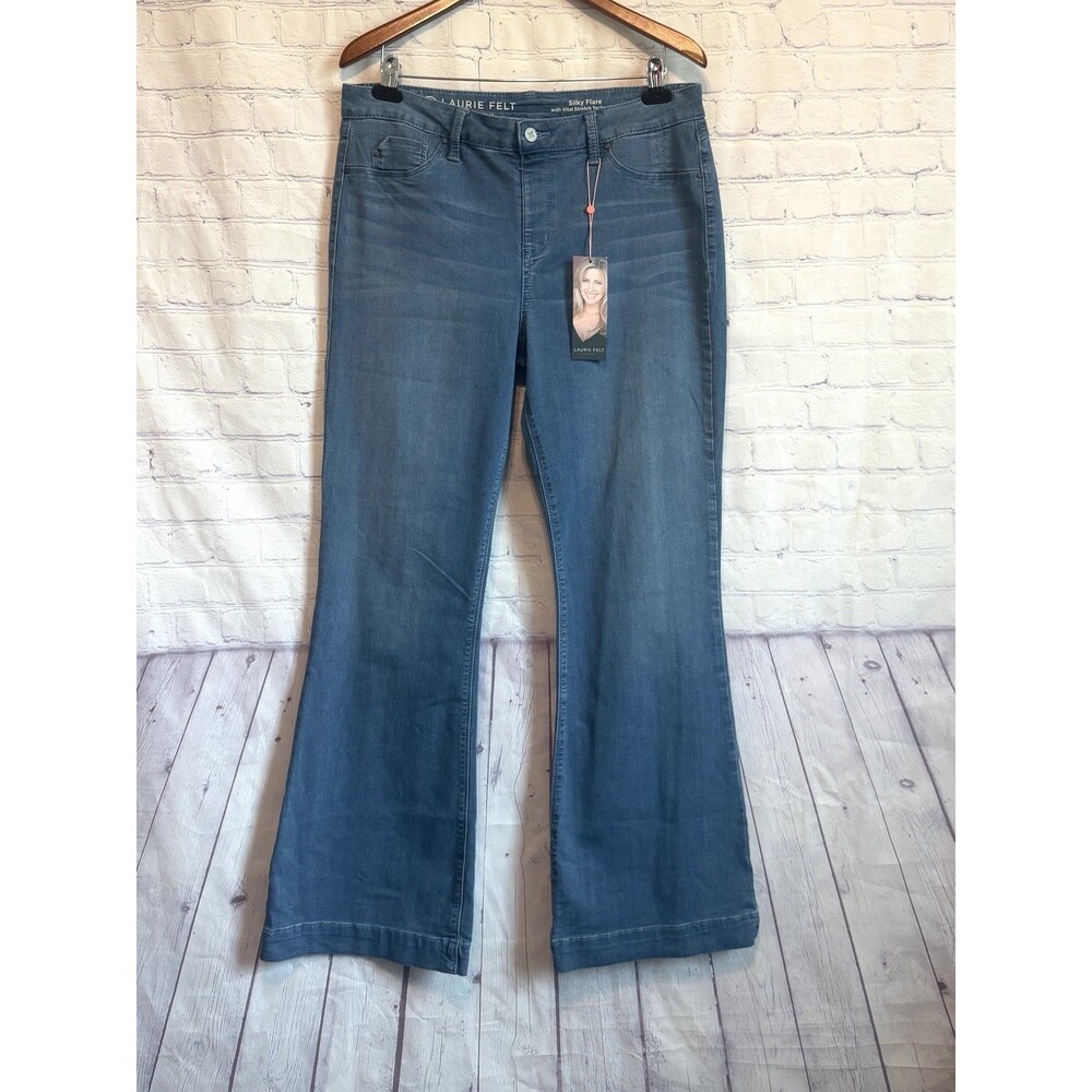 New Laurie Felt Silky Flare Denim Pull On Jeans Size LT Large Tall Blue NWT